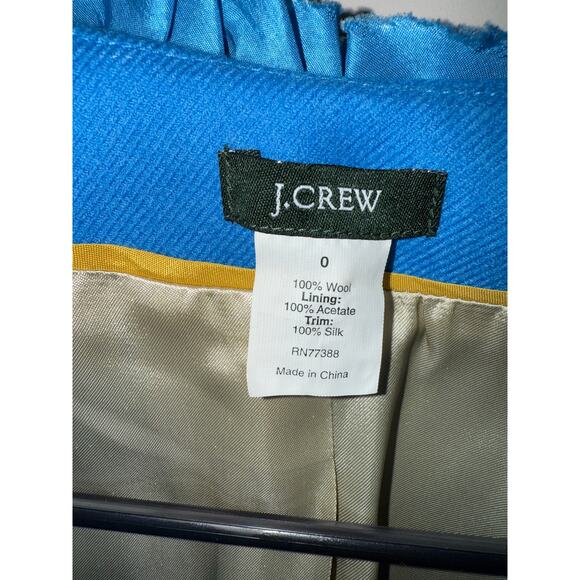 Vintage J Crew 2 Charcoal Blue Wool Berry-Trim Astrid Blazer A.S.O Ugly Betty - Picture 3 of 4